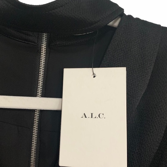 NWT A.L.C Garrison dress in black long sleeve mock - Picture 7 of 14